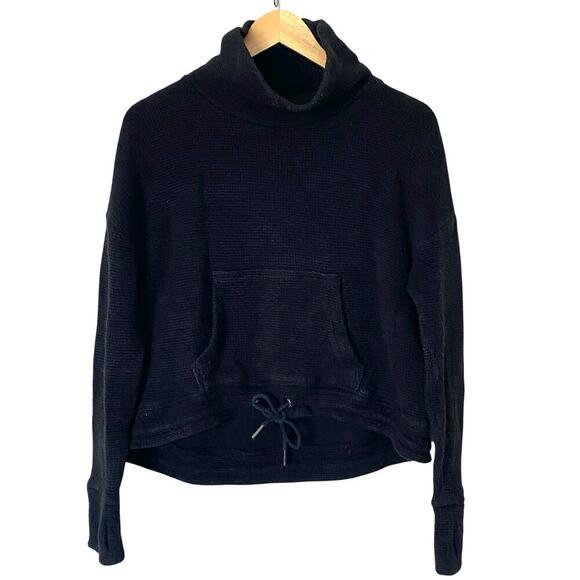 SWEATY BETTY Restful Boucle Textured Pullover Sweatshirt Black, Size 8 - Picture 3 of 14